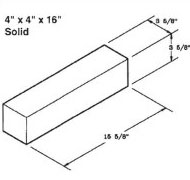 Atlantic Masonry Supply 4x4x16 inch solid brick